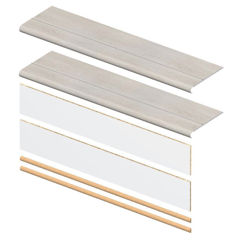 Champagne Beach Wood 7mm x 46in x 12in Exact Match Round Nose Stair Tread + Riser Combo Kit (2-Pack) price history on PriceWatchPro
