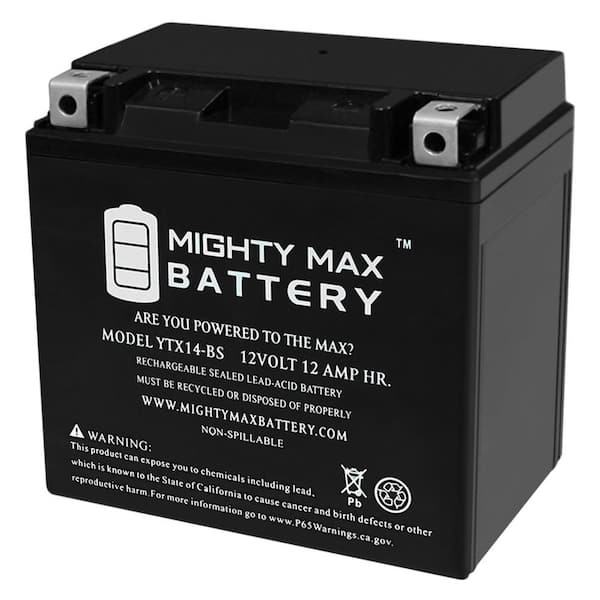 YTX14-BS (MF) Replacement Battery for YUASA YTX14-BS Maintenance Free  Battery
