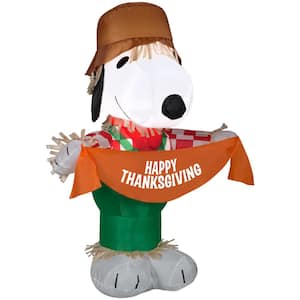 3.5 ft. H Inflatable Airblown-Snoopy as Scarecrow-SM-Peanuts