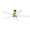 Kichler Brahm 56 in. Natural Brass Ceiling Fan with LED