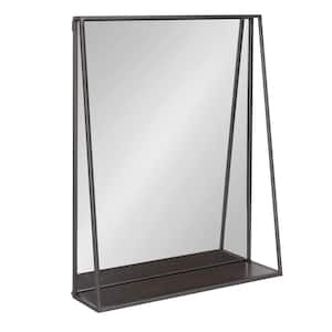 Lintz 24.00 in. H x 18.00 in. W Modern Rectangle Gray Framed Accent Wall Mirror