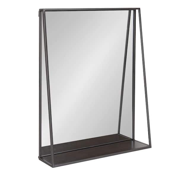 Kate and Laurel Lintz 24.00 in. H x 18.00 in. W Modern Rectangle Gray Framed Accent Wall Mirror