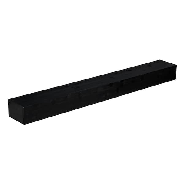 60 in. W x 9 in. D Black Floating Shelf, Fir Wood Decorative Wall Shelf Fireplace Mantel Shelf Wall Mounted