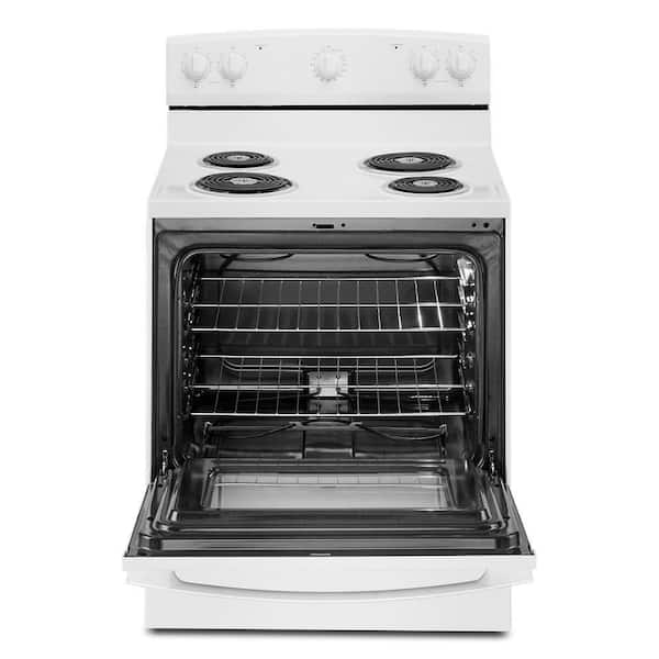 30 in. 4 Elements Freestanding Electric Range in White with Extra-Large Oven Window