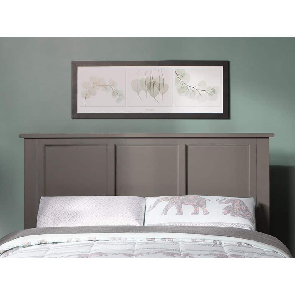 Madison Gray Solid Wood Full Platform Bed with Headboard
