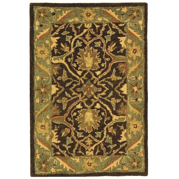 SAFAVIEH Antiquity Brown/Green 2 ft. x 3 ft. Border Area Rug AT14F-2 ...