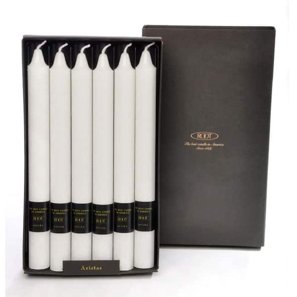 ROOT CANDLES 9 in. Timberline Arista White Dinner Candle (Box of 12)