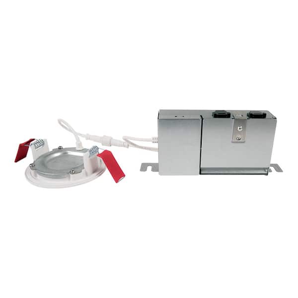 3 in. Canless Selectable CCT New Construction Integrated LED Recessed Light Kit Round Direct Mount Lens White Downlight