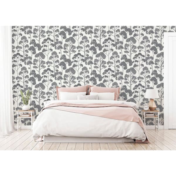 Blanche Silver Trees Wallpaper Sample
