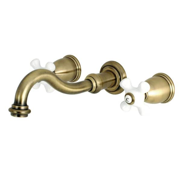 Kingston Brass Restoration Brushed Nickel Double-Hook Wall Mount