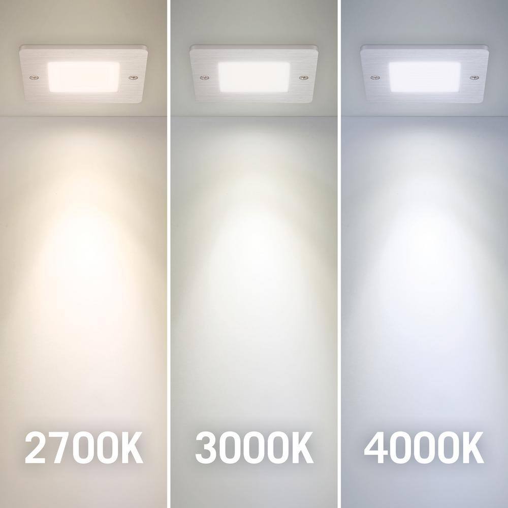 Square Low Profile Dimmable Aluminum LED Puck Light, 3000K Soft White