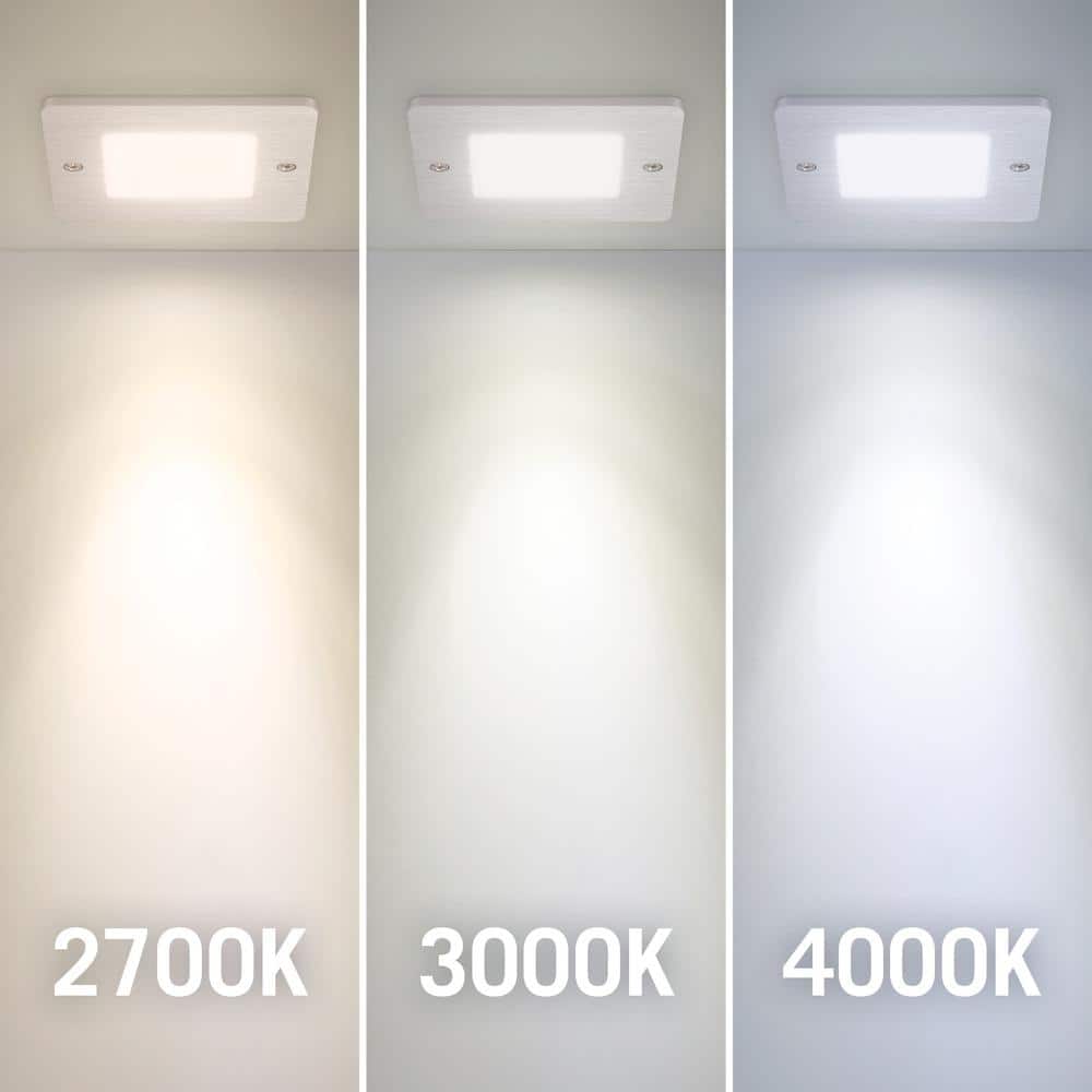 Square Low Profile Dimmable LED Puck Light in Aluminum