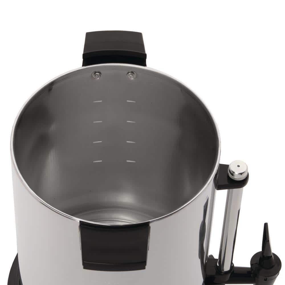 Polished Aluminum 55-Cup Commercial Coffee Urn with Automatic Temperature Control