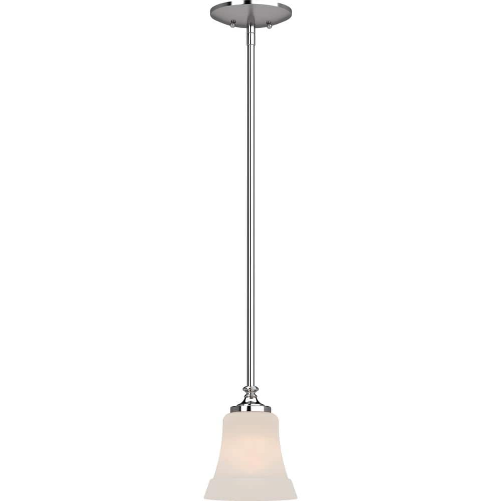 Tes 1-Light Chrome Indoor Mini Pendant with Frosted Glass Bell Shade price history on PriceWatchPro