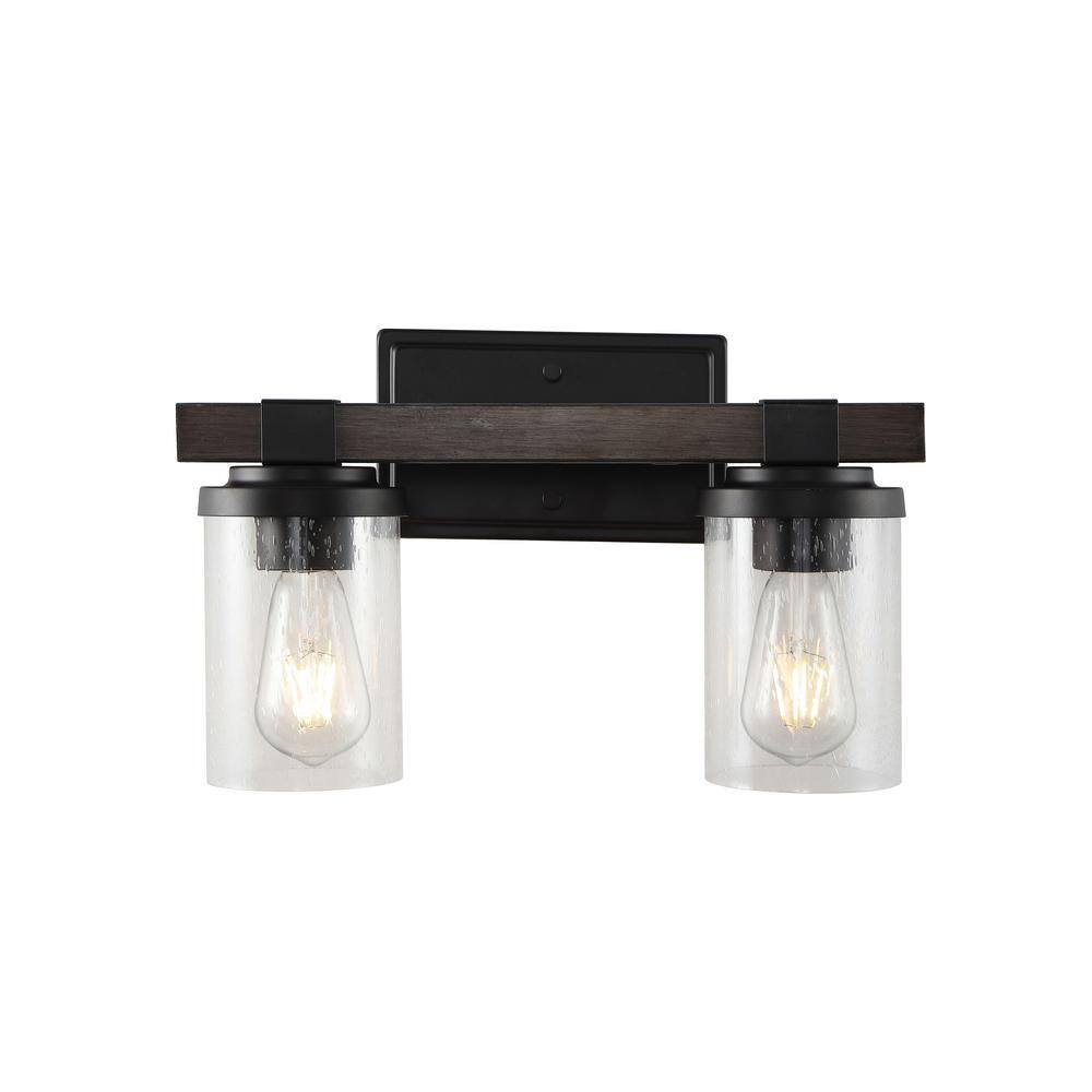 Bungalow 15" Oil-Rubbed Bronze Glass Vanity Light