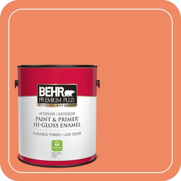 BEHR PREMIUM PLUS 1 gal. #P190-5 Orioles Hi-Gloss Enamel Interior/Exterior Paint & Primer