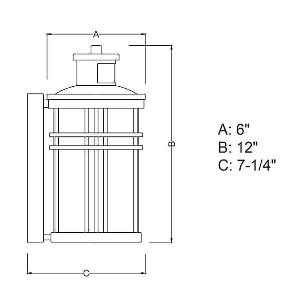 Wrightwood Black Motion Sensor Dusk to Dawn Outdoor Wall Light