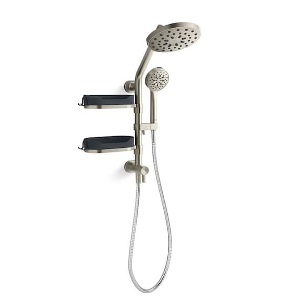 HydroRail 3-Spray Shower Column Kit with Hand Shower and Fixed Showerhead in Vibrant Brushed Nickel