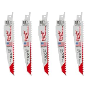 6 in. 5 TPI AX Nail-Embedded Wood Cutting SAWZALL Reciprocating Saw Blades (5-Pack)