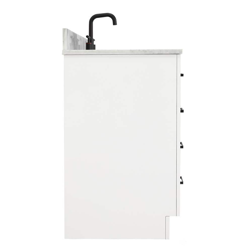 Hepburn 49" White Marble Top Single Basin Vanity Set