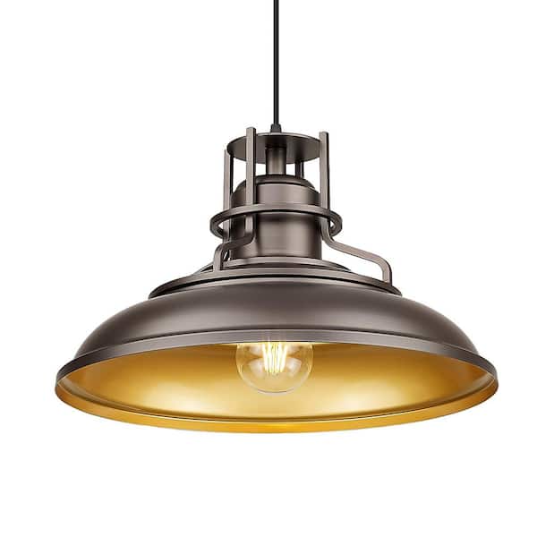 18 in. 1-Light Oil Rubbed Bronze Outdoor Pendant Lights with No Bulbs Included