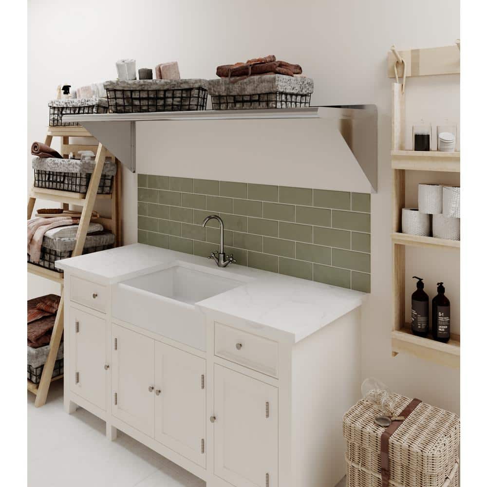 60" Stainless Steel Wall Shelf with Brackets