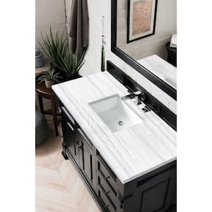 Brookfield 48 in. W x 23.5 in. D x 34.3 in. H Single Bath Vanity in Antique Black with Solid Surface Top in Arctic Fall