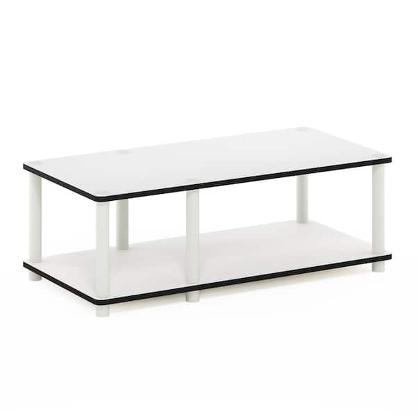 Furinno Just No Tools 42 in. White Particle Board TV Stand Fits TVs Up to 40 in. with Open Storage