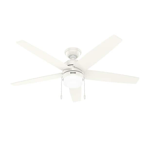 Hunter Bardot 52 in. Indoor Fresh White Ceiling Fan with Light Kit Included