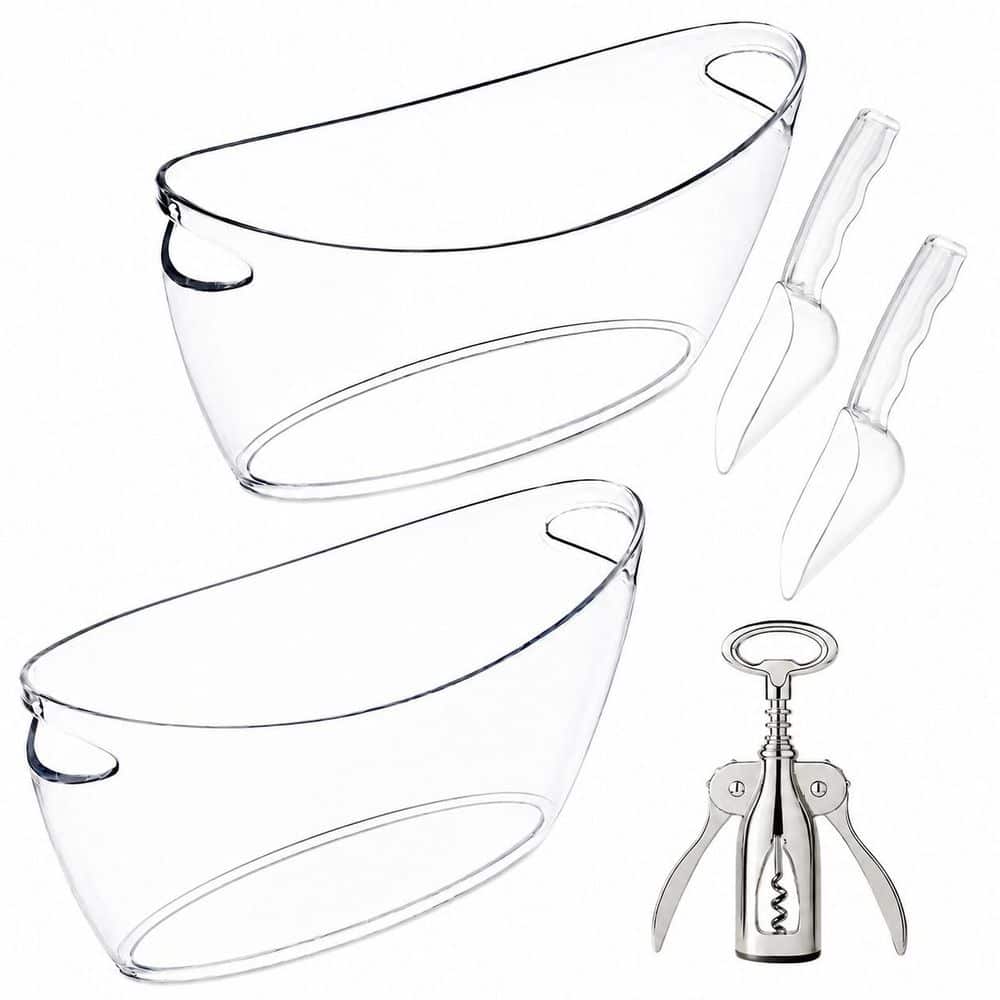 Clear Acrylic 5.5 qt Party Ice Bucket Set with Scoops and Metal Bottle Opener for Drinks price history on PriceWatchPro