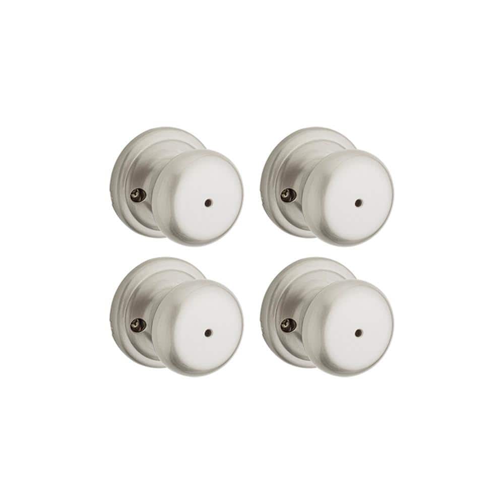 Juno Satin Nickel Privacy Bed/Bath Door Knob (4-Pack) with Lock price history on PriceWatchPro