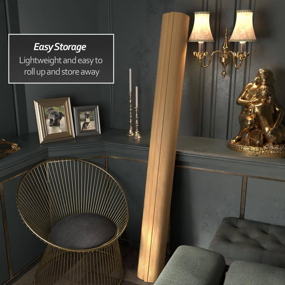 Honey Bamboo Wave Folding Room Divider