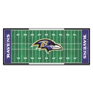 Baltimore Ravens 3 ft. x 6 ft. Football Field Rug Runner Rug