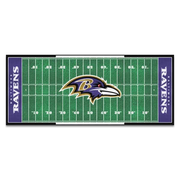 FANMATS Baltimore Ravens 3 ft. x 6 ft. Football Field Rug Runner Rug