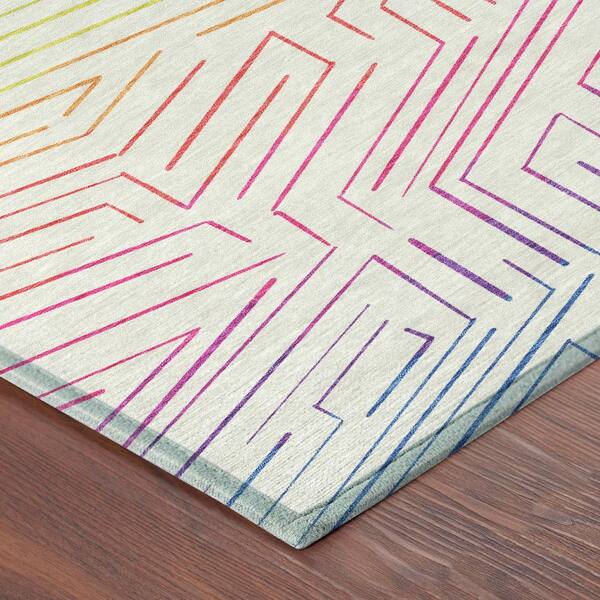 Chantille Machine Washable Indoor/Outdoor Abstract ACN2830 Ivory 10 ft. x 14 ft. Area Rug