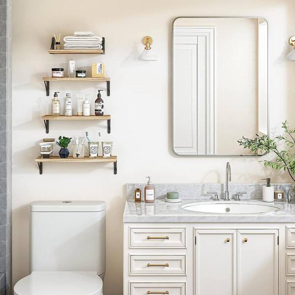 Bathroom Alcove with Black Shelves - Modern - Bathroom