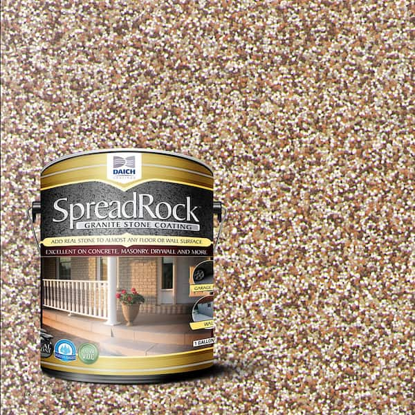 SpreadRock Granite Stone Coating 1 Gal. Brownstone Satin Interior/Exterior Concrete Resurfacer and Sealer