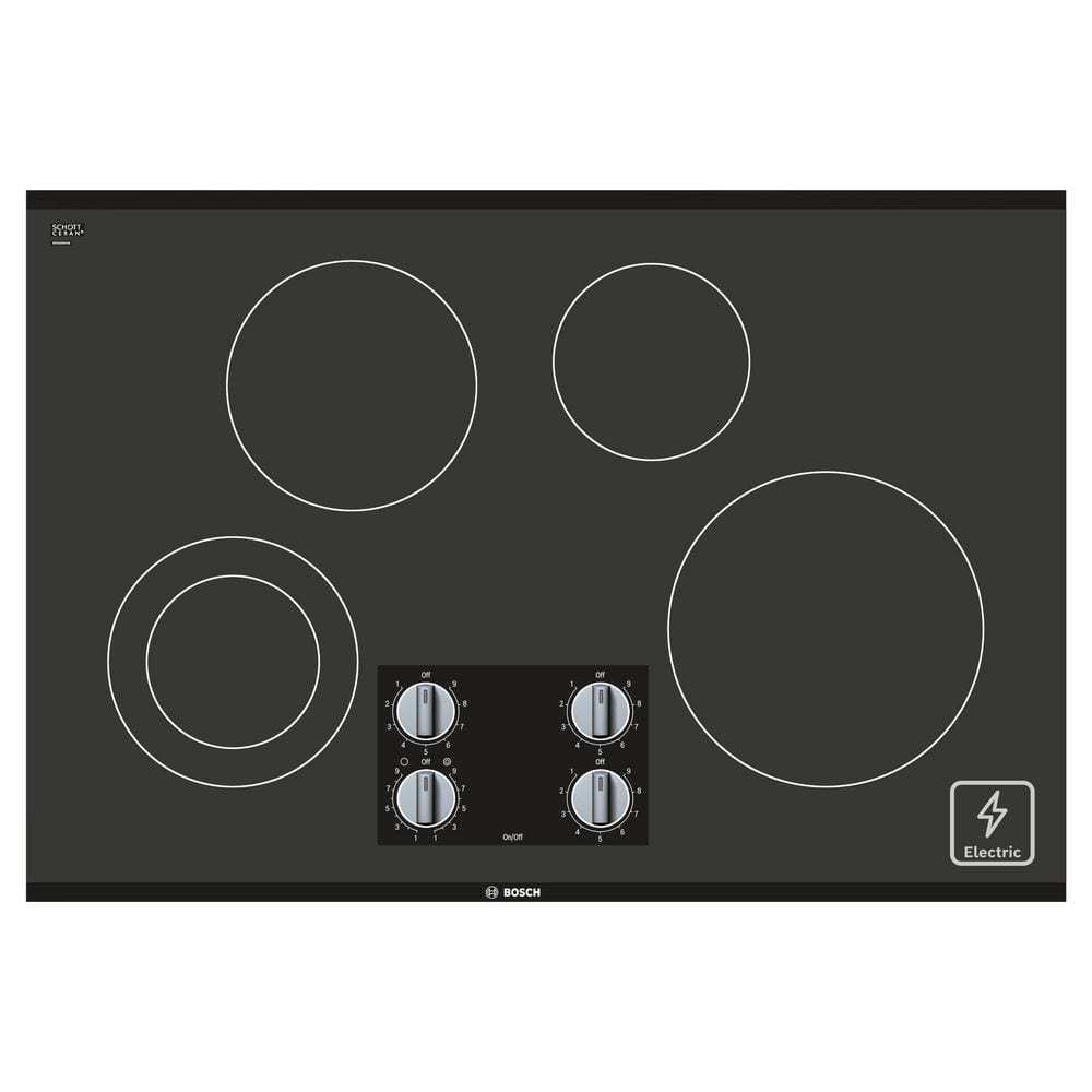 500 Series 30 in. Radiant Electric Cooktop in Black with 4 Burner Elements including 2,500-Watt Burner Boil Time