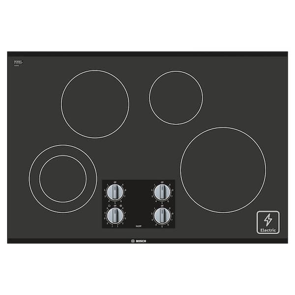 500 Series 30 in. Radiant Electric Cooktop in Black with 4 Burner Elements including 2,500-Watt Burner Boil Time