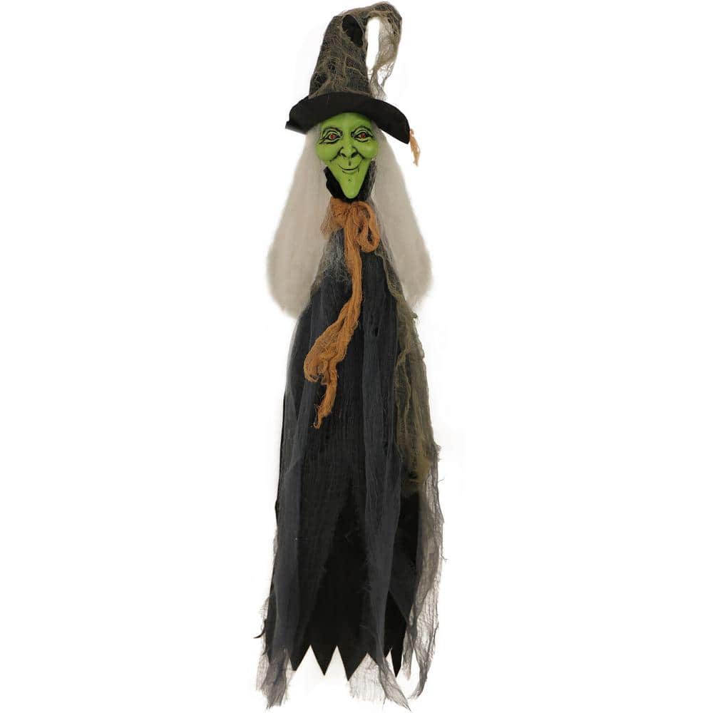 Haunted Hill Farm 30 in. Battery Operated Staked Witch with Red LED ...