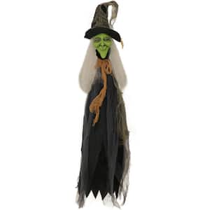 30 in. Battery Operated Staked Witch with Red LED Eyes Halloween Prop