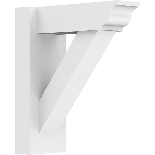 Ekena Millwork Traditional 5 in. W x 14 in. H x 12 in. D Signature Urethane Polyurethane Outlooker with Traditional Ends