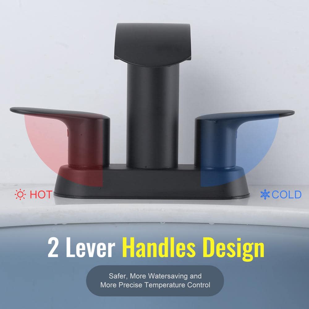 Matte Black Stainless Steel Double Handle Bathroom Faucet