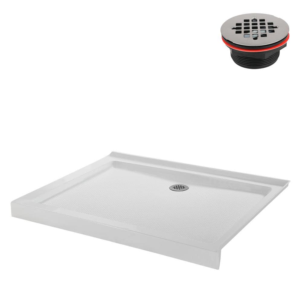48'' x 36'' Glossy White Acrylic Rectangular Shower Base