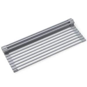 Kore Workstation 16.9 in. Multipurpose Over Sink Roll-Up Dish Drying Mat in Light Grey