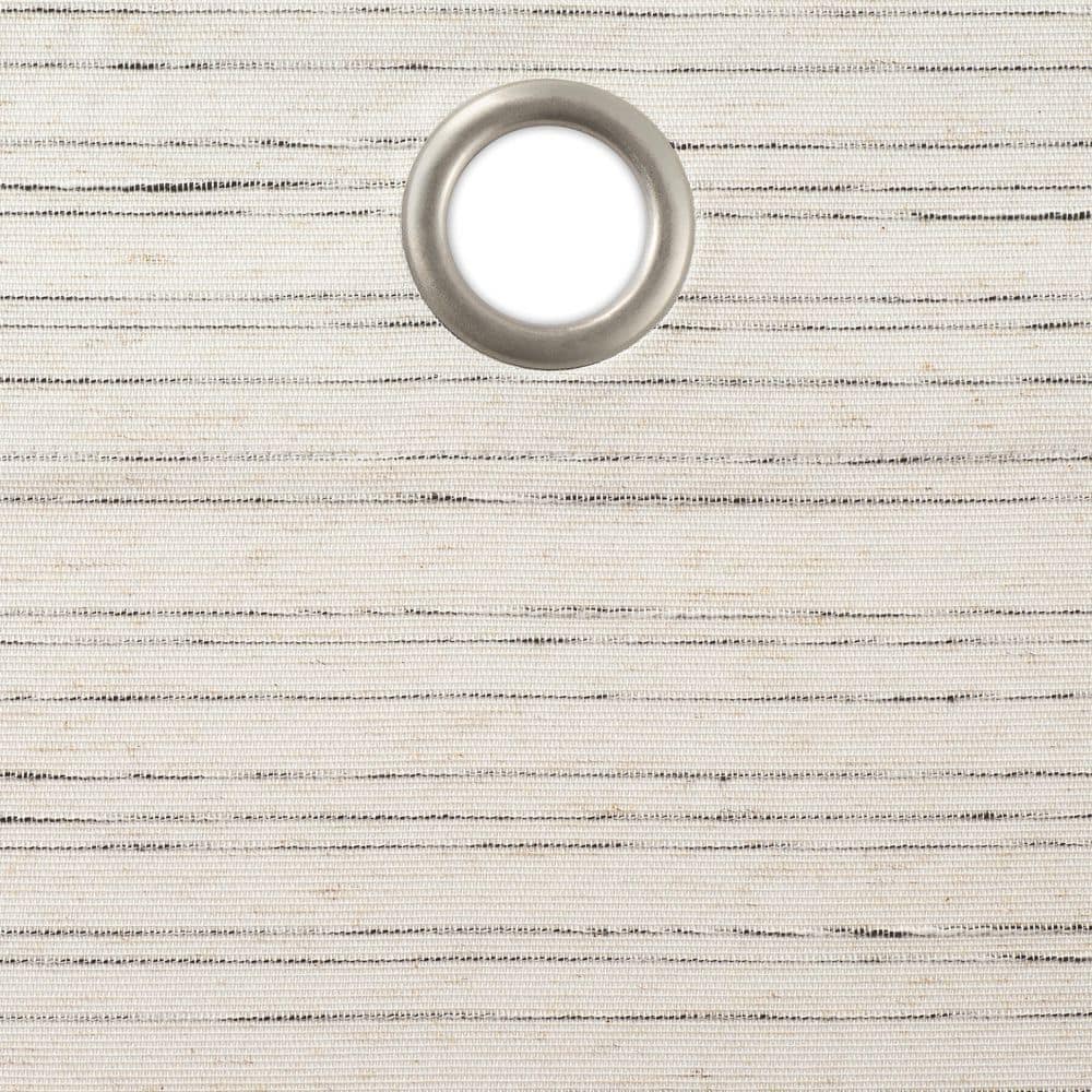 Ivory Blackout Grommet Linen-Polyester Window Panel, 50'' x 84''