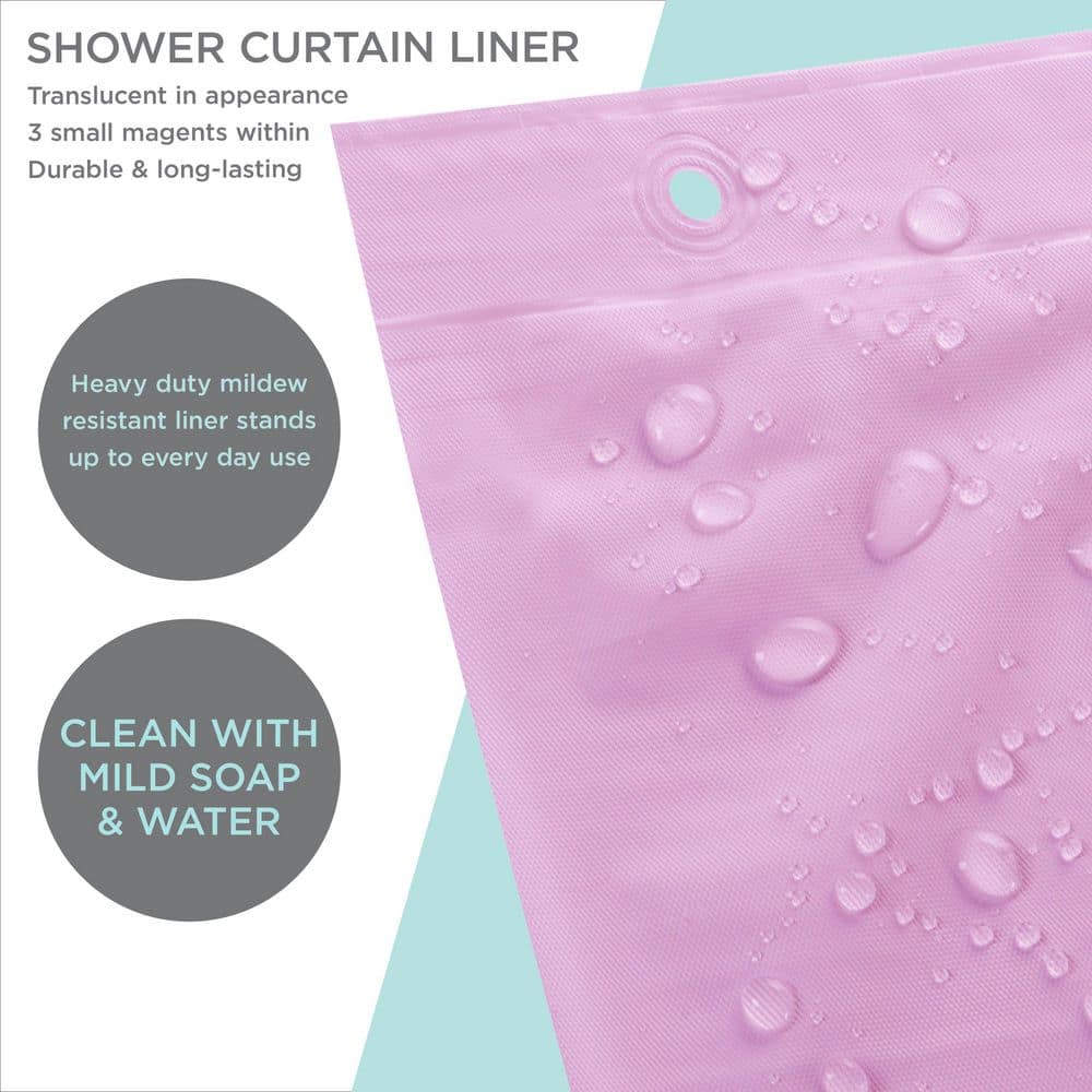 Heavy Lilac PVC Shower Curtain Liner with Grommets