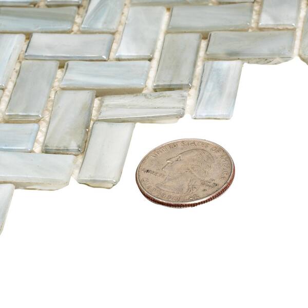 Apollo Tile 5 pack 11.8-in x 11.8-in Gray Quartz and Glass Mosaic Tile  (4.83 Sq ft/case) - Bed Bath & Beyond - 35401628