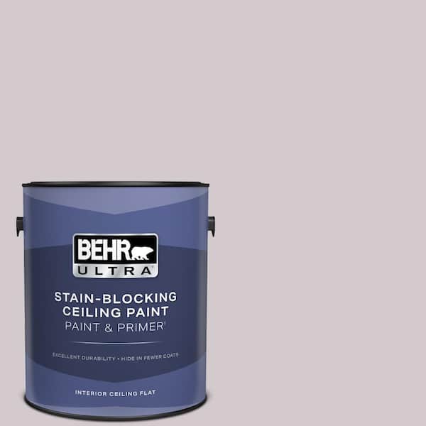 1 gal. #N110-1 Dusty Lilac Ceiling Flat Interior Paint with Primer
