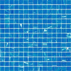 Celestial Glossy Dodger Blue 12 in. x 12 in. Glass Mosaic Wall and Floor Tile (20 sq. ft./case) (20-pack)